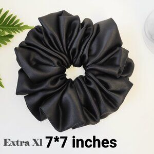 RABLOO Black extra XL Satin Scrunchie | “New freshly sewn Handmade Hair Ties
